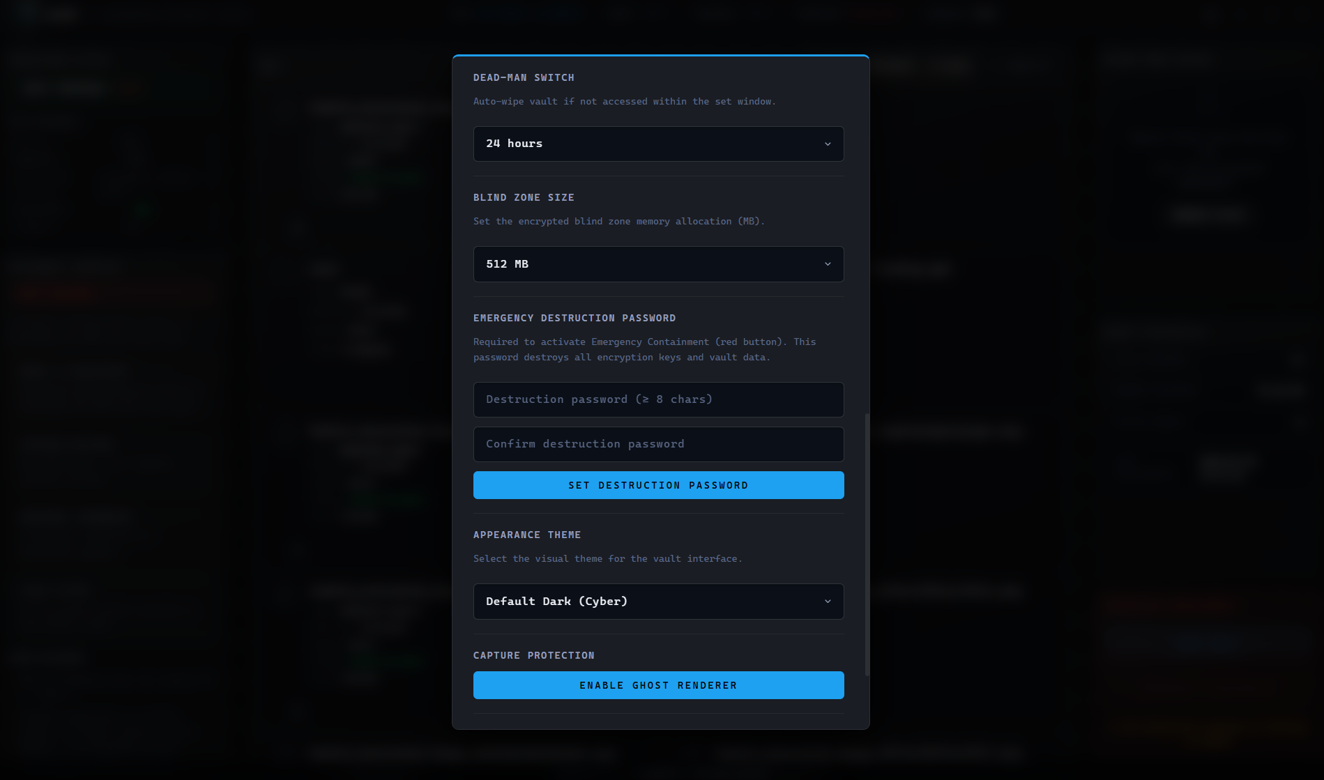 Security Policy Manager Screen